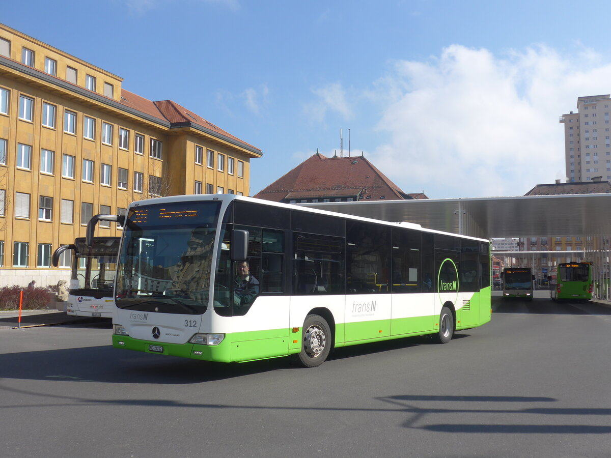 (225'034) - transN, La Chaux-de-Fonds - Nr. 312/NE 26'212 - Mercedes (ex TRN La Chaux-de-Fonds Nr. 312) am 17. April 2021 beim Bahnhof La Chaux-de-Fonds