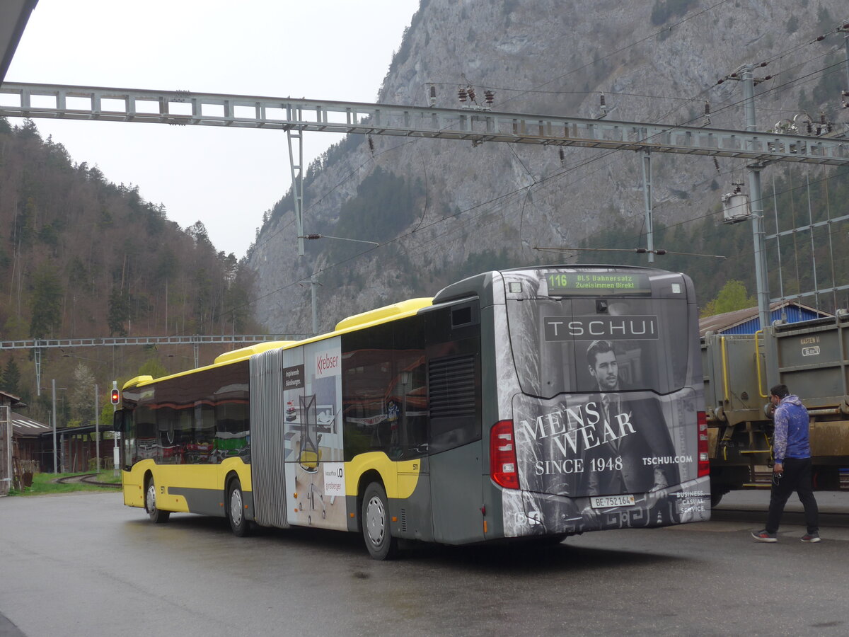 (225'236) - STI Thun - Nr. 164/BE 752'164 - Mercedes am 26. April 2021 beim Bahnhof Wimmis