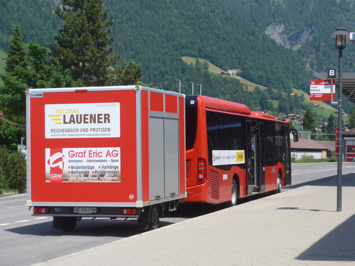 (225'948) - AFA Adelboden - Nr. 27/BE 26'773 - Mercedes am 16. Juni 2021 beim Bahnhof Frutigen