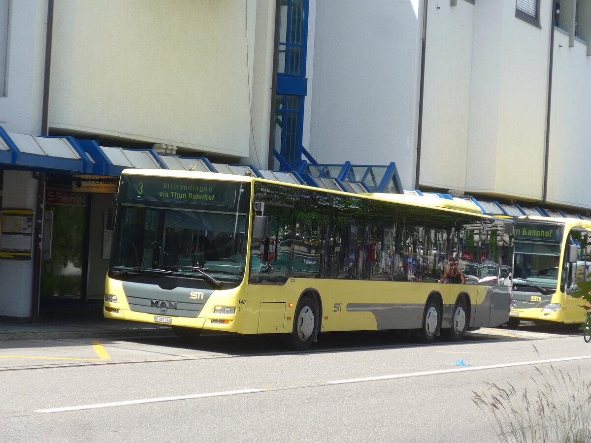 (225'999) - STI Thun - Nr. 148/BE 801'148 - MAN am 23. Juni 2021 in Thun, Postbrcke