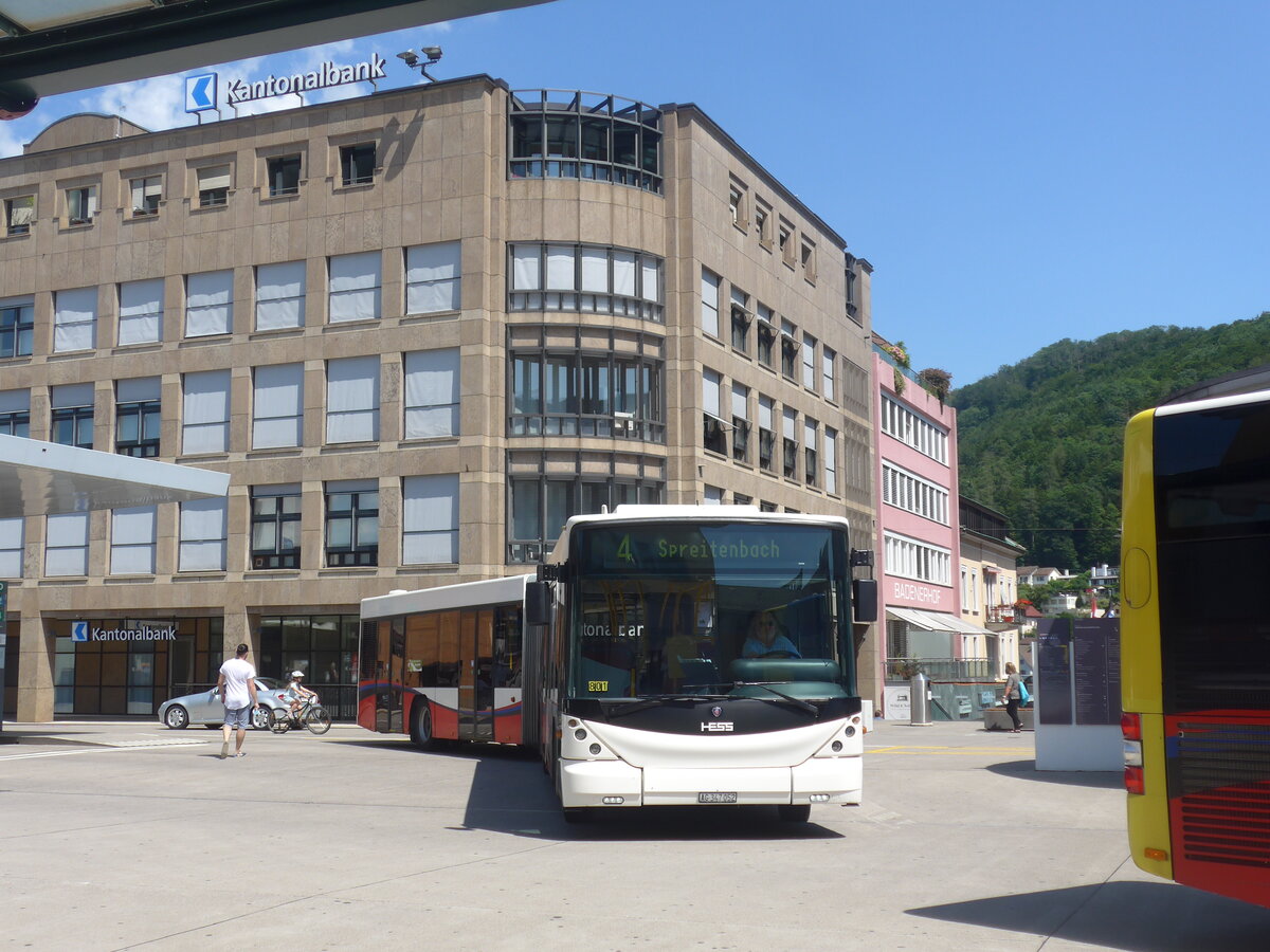 (226'589) - RVBW Wettingen - Nr. 141/AG 347'052 - Scania/Hess am 19. Juli 2021 beim Bahnhof Baden