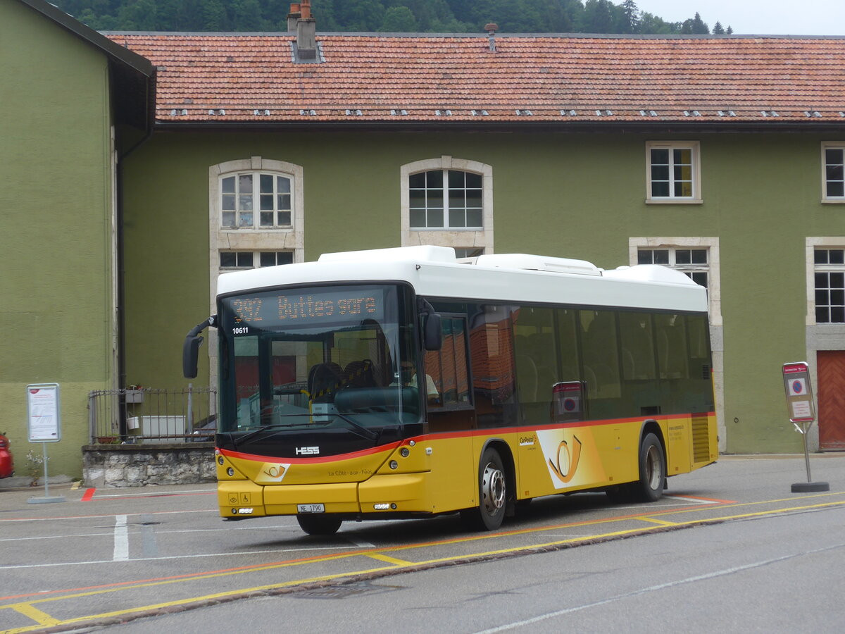 (226'862) - Auto-Transports, La Cte-aux-Fes - NE 1790 - am 1. August 2021 beim Bahnhof Ste-Croix