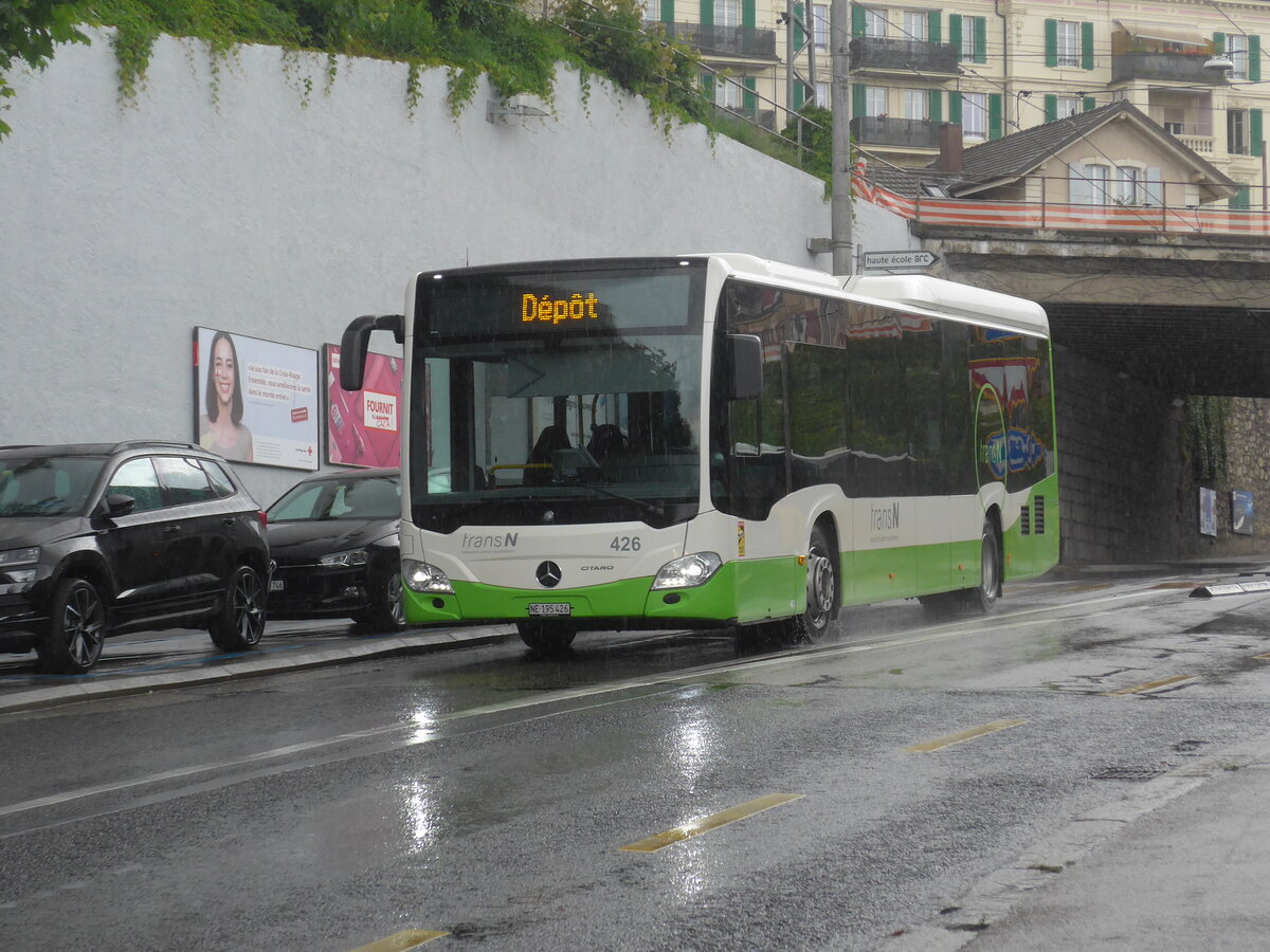 (226'933) - transN, La Chaux-de-Fonds - Nr. 426/NE 195'426 - Mercedes am 1. August 2021 in Neuchtel, Avenue de la Gare