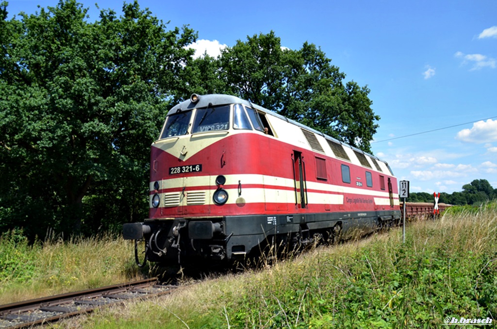 228 321-6 von cargo logistics rail service gmbh fuhr mit einen schotterzug von glinde nach hh-billbrook,17.07.18