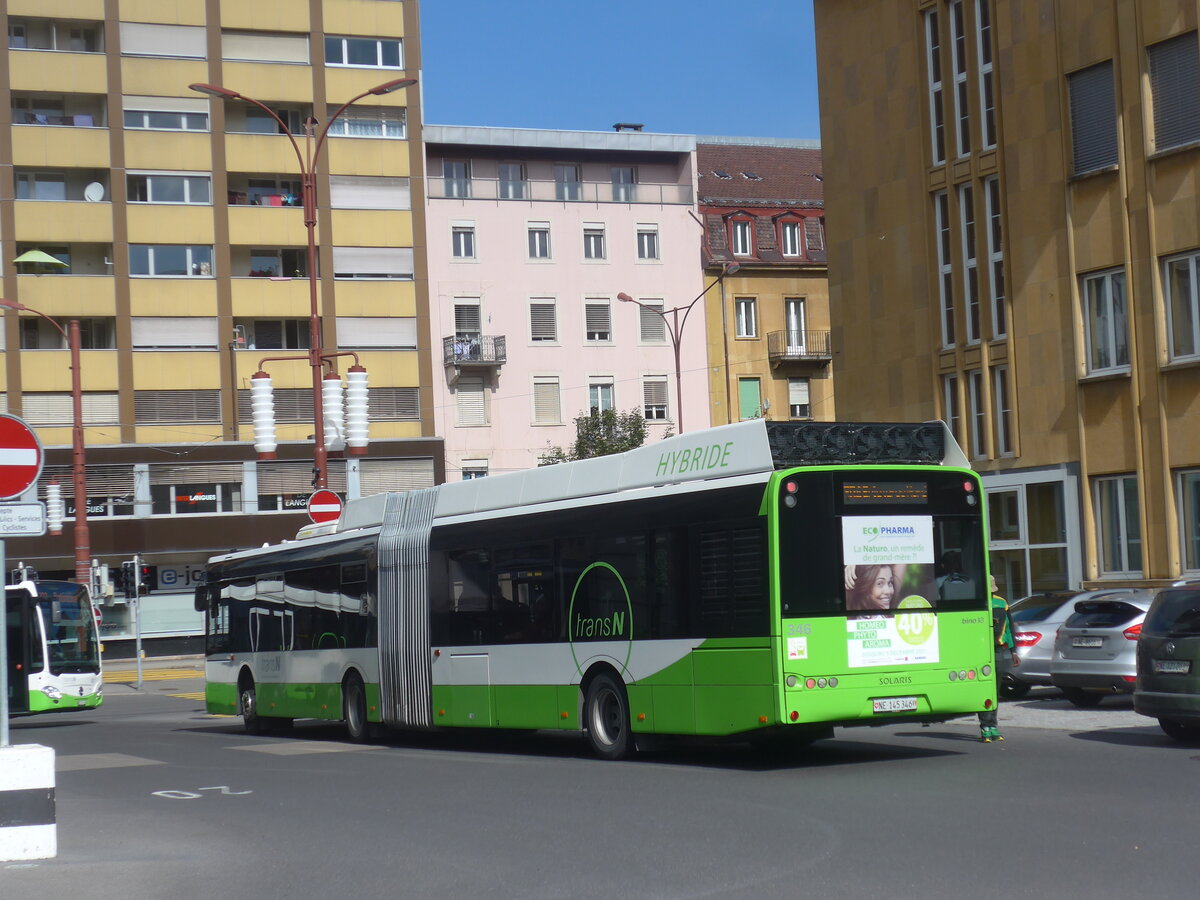 (228'093) - transN, La Chaux-de-Fonds - Nr. 346/NE 145'346 - Solaris am 18. September 2021 beim Bahnhof La Chaux-de-Fonds