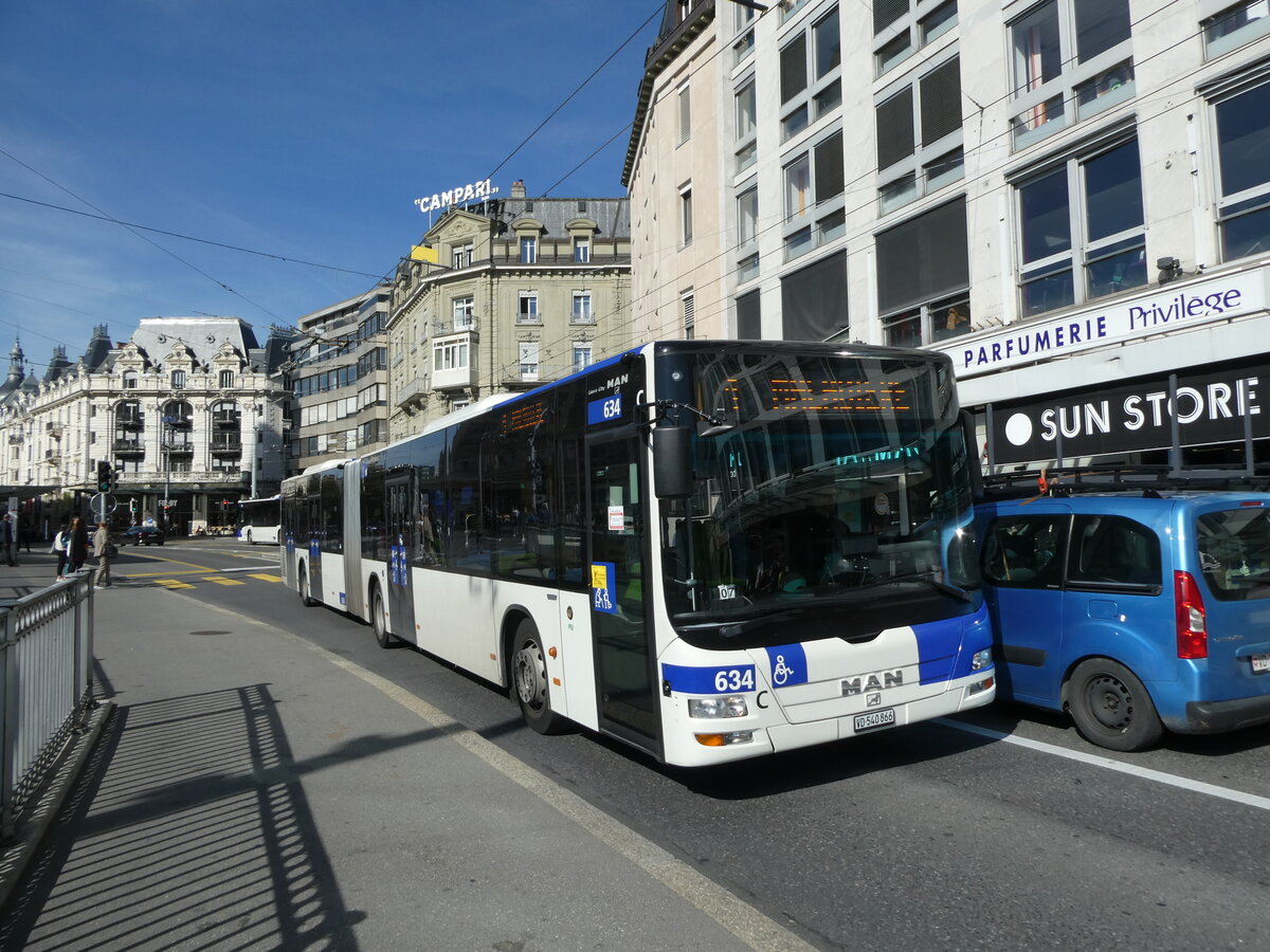 (228'859) - TL Lausanne - Nr. 634/VD 540'866 - MAN am 11. Oktober 2021 in Lausanne, Bel-Air