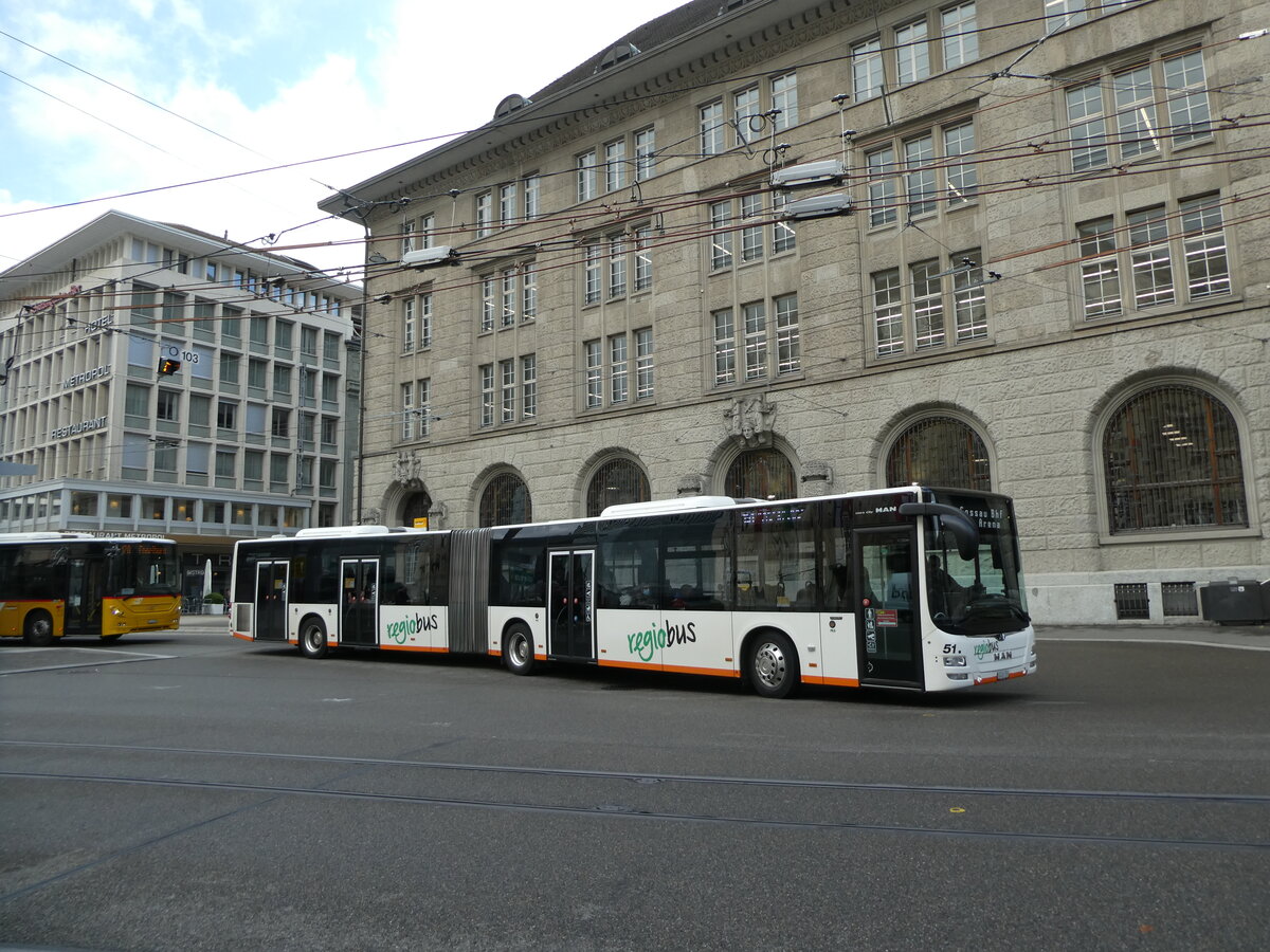 (229'046) - Regiobus, Gossau - Nr. 51/SG 451'151 - MAN am 13. Oktober 2021 beim Bahnhof St. Gallen