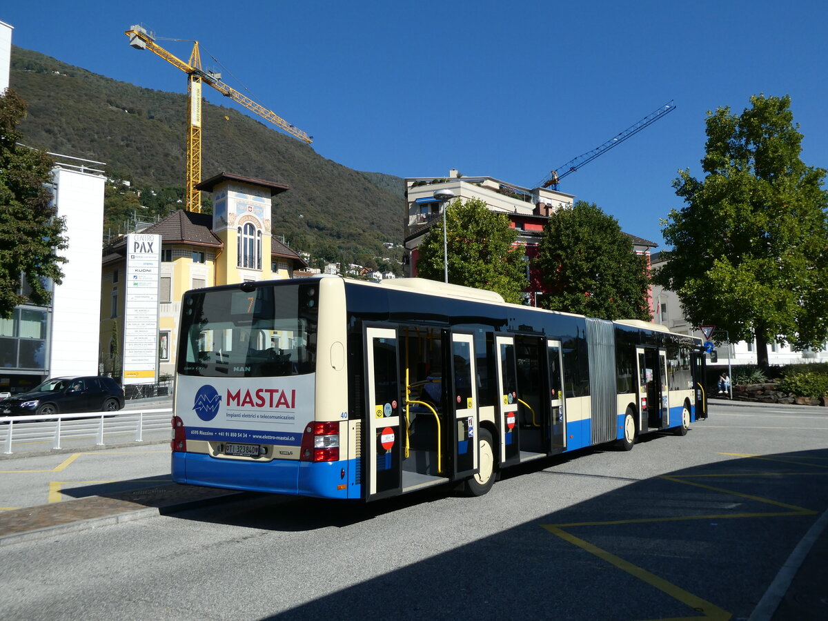 (229'150) - FART Locarno - Nr. 40/TI 323'840 - MAN am 14. Oktober 2021 beim Bahnhof Locarno