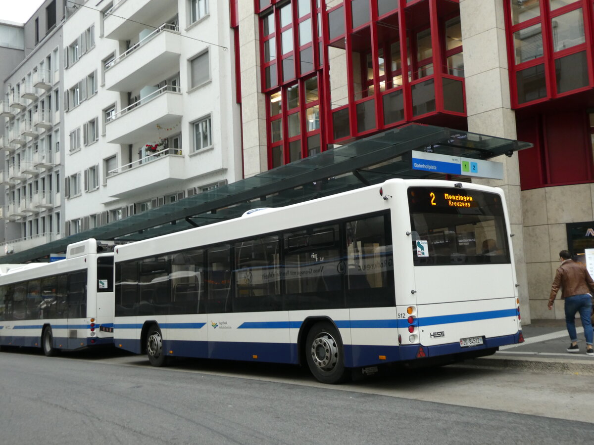 (229'593) - ZVB Zug - Nr. 512/ZG 84'512 - Hess Personenanhnger am 22. Oktober 2021 beim Bahnhof Zug