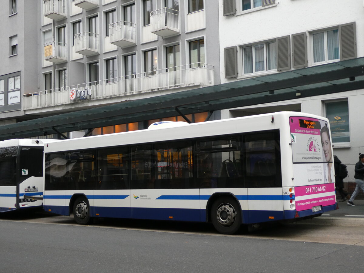 (229'607) - ZVB Zug - Nr. 503/ZG 84'503 - Lanz+Marti/Hess Personenanhnger am 22. Oktober 2021 beim Bahnhof Zug