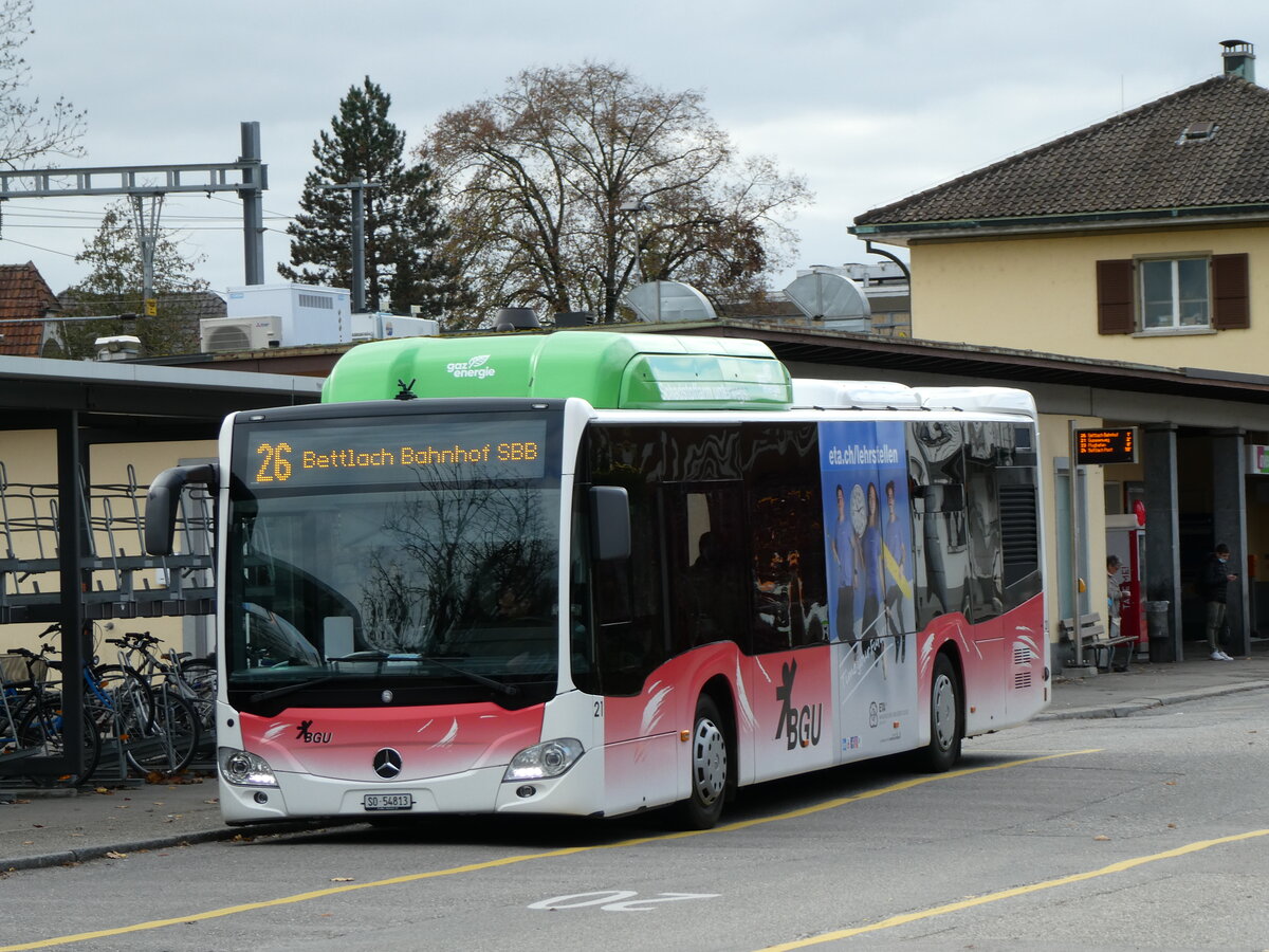 (230'160) - BGU Grenchen - Nr. 21/SO 54'813 - Mercedes am 8. November 2021 beim Bahnhof Grenchen Sd