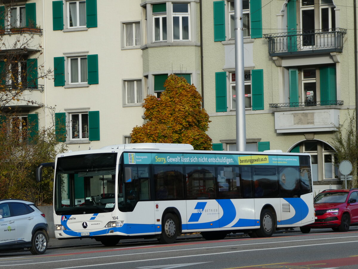 (230'203) - BOGG Wangen b.O. - Nr. 104/SO 116'194 - Mercedes am 8. November 2021 beim Hauptbahnhof Solothurn