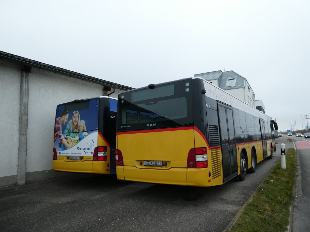 (230'857) - Lienert&Ehrler, Einsiedeln - SZ 45'324 - MAN (ex Schuler, Feusisberg) am 21. November 2021 in Pfffikon, Garage