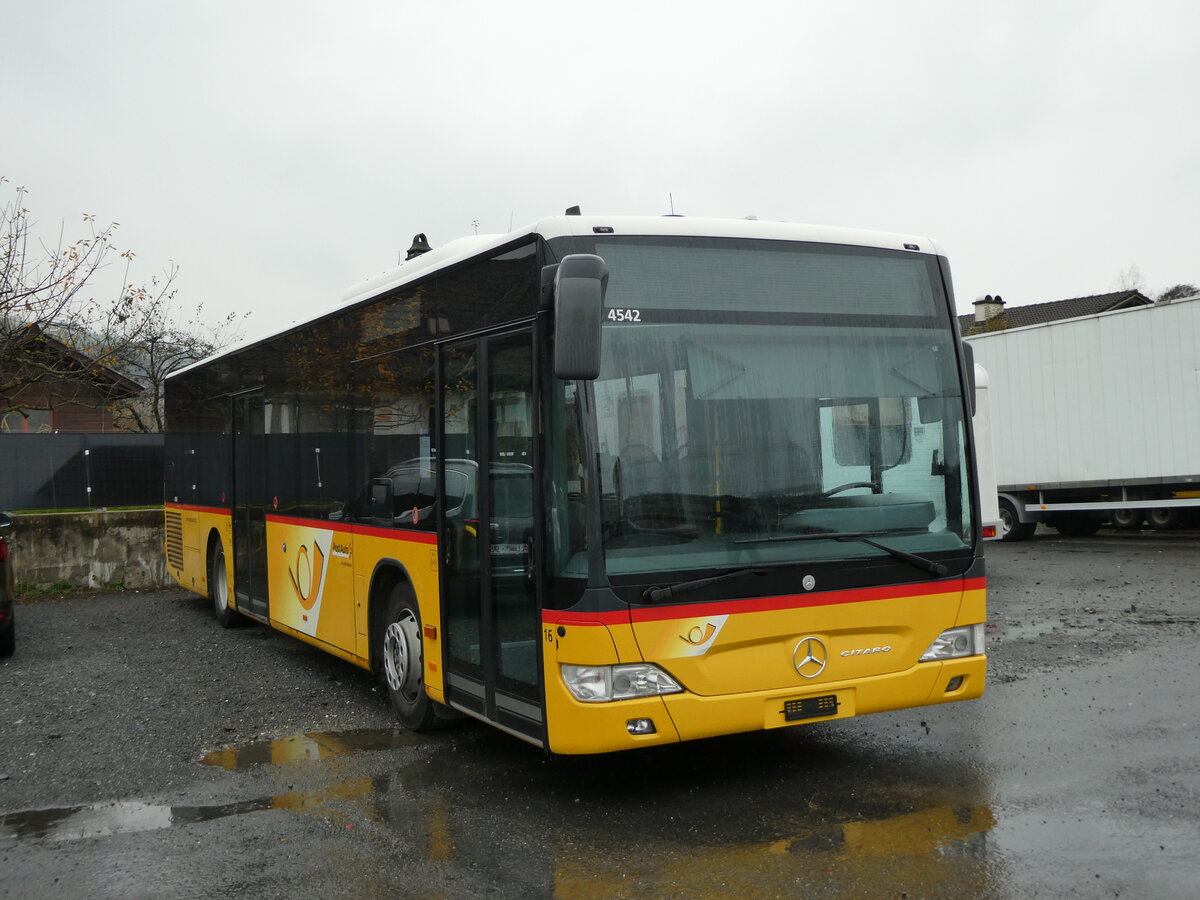 (230'953) - PostAuto Zentralschweiz - Nr. 16 - (ex Nr. 99; ex Engeloch, Riggisberg Nr. 5; ex Eurobus, Bern; ex PostAuto Bern) am 27. November 2021 in Sarnen, Garage