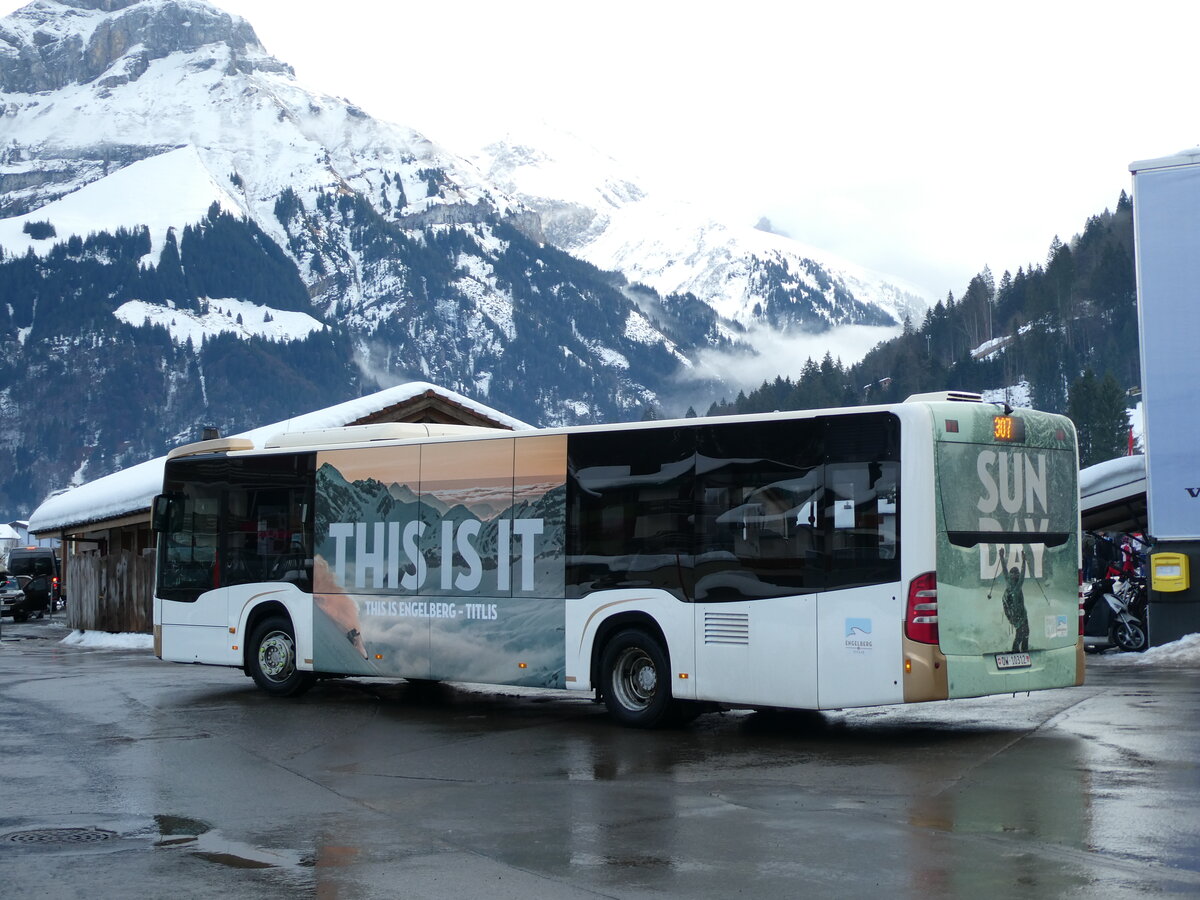 (231'569) - EAB Engelberg - Nr. 7/OW 10'312 - Mercedes (ex MBC Morges Nr. 301) am 26. Dezember 2021 in Engelberg, Talstation Titlis