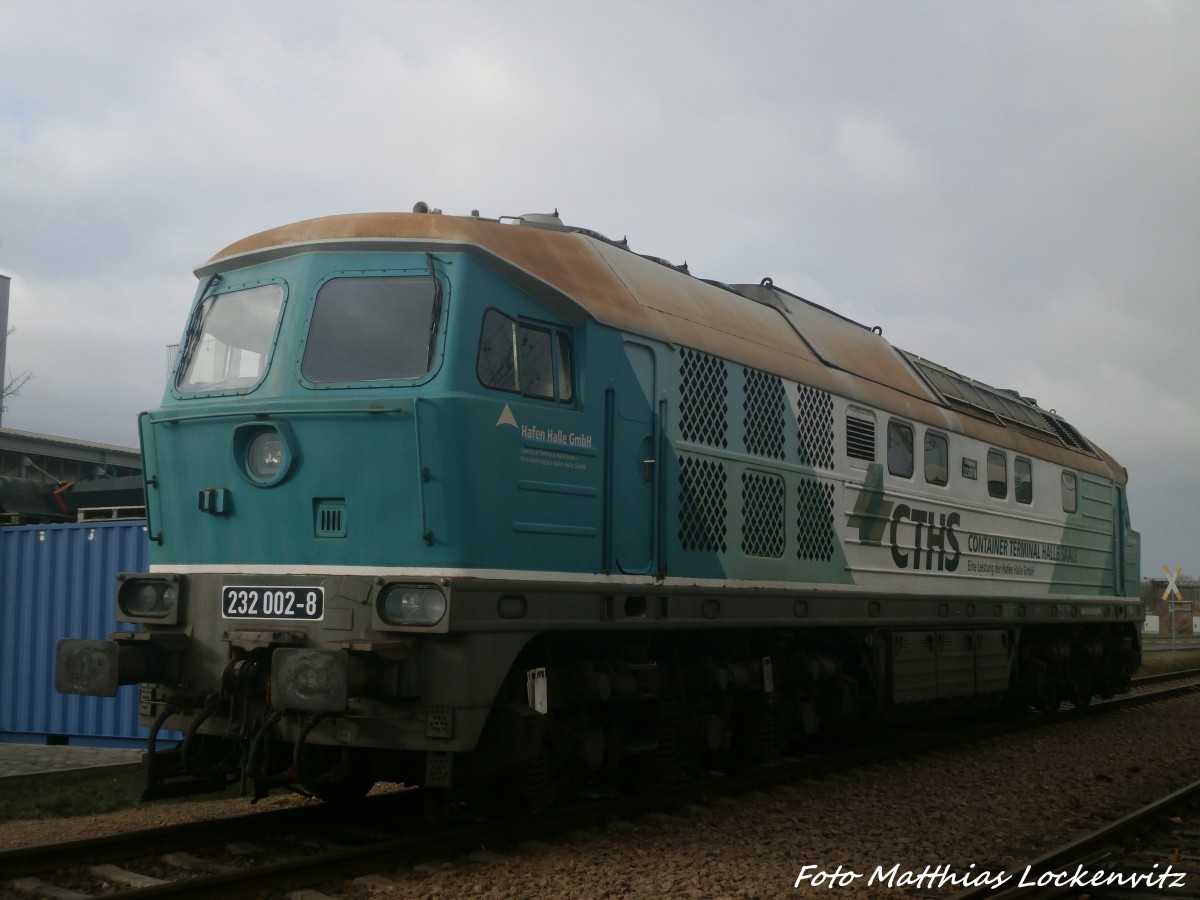 232 002 abgestellt am saalehafen in Halle (Saale) am 4.1.15