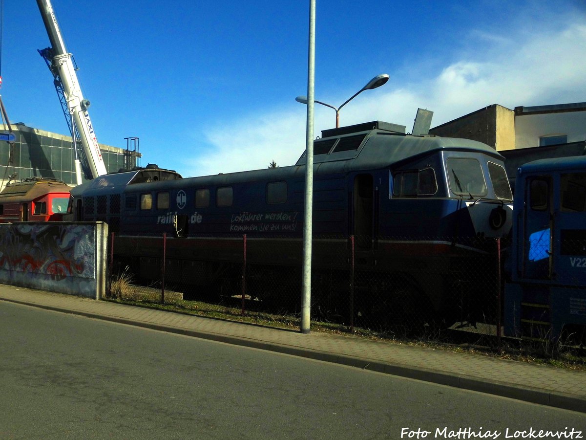 232 103 der LEG (ex Raildox) mit abgenommenen Dach in Delitzsch am 28.2.17