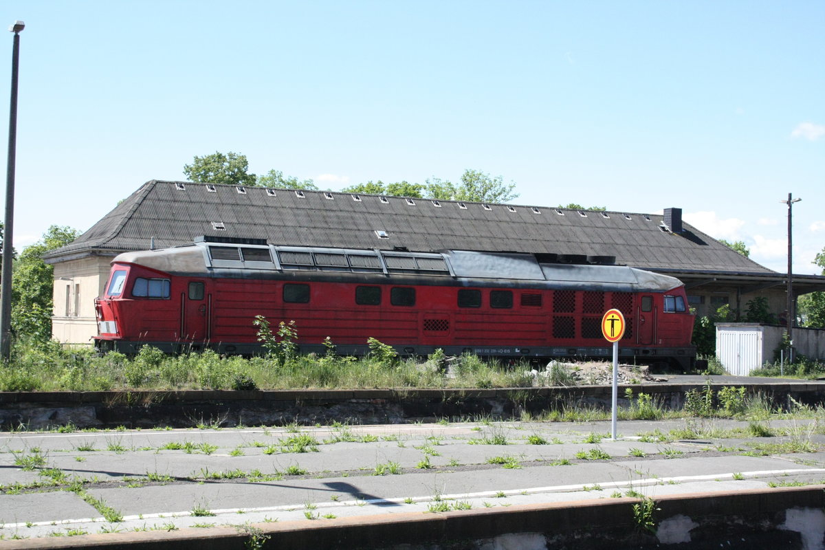 232 239 der EBS abgestellt im Bahnhof Zeitz am 29.5.20