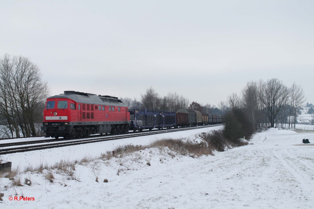 232 252-7 mit dem 45365 Nürnberg - Marktredwitz bei Schönfeld. 31.01.14