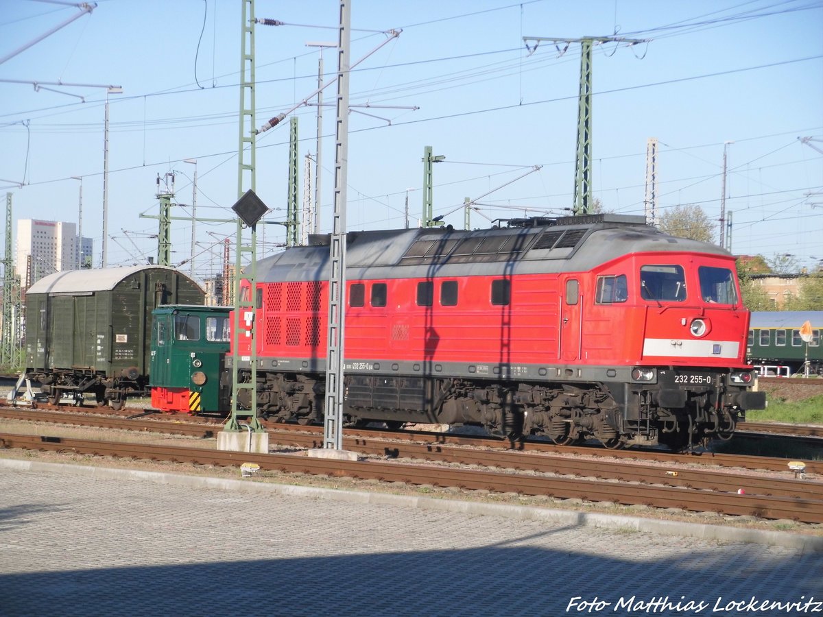 232 255 abgestellt vor dem DB Werk Leipzig am 8.5.16