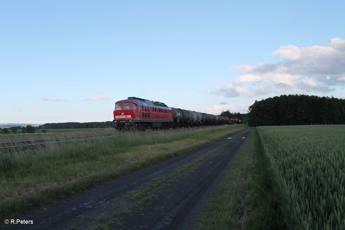 232 259-2 zieht den abendlichen 51716 NNR - LE Frankenwaldumleiter bei Oberteich. 15.06.16