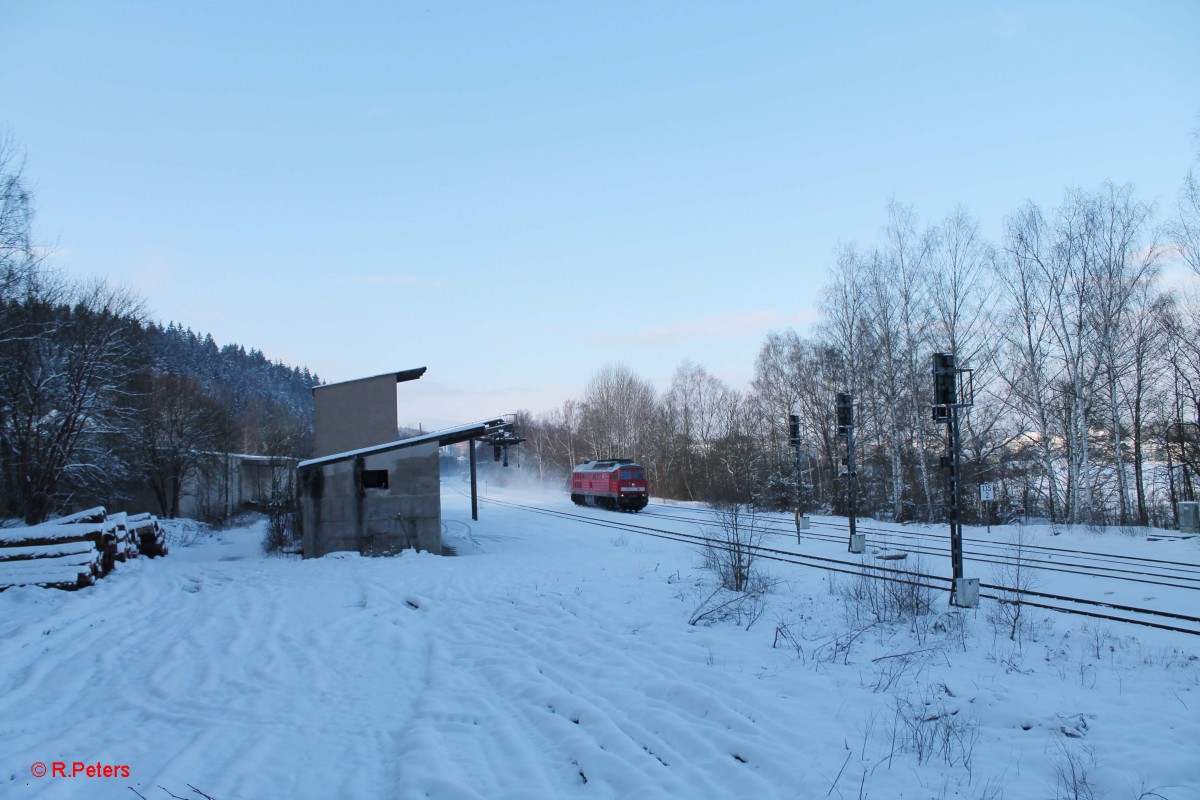 232 259 auf Solo durchfahrt in Arzberg nach Cheb. 01.02.15