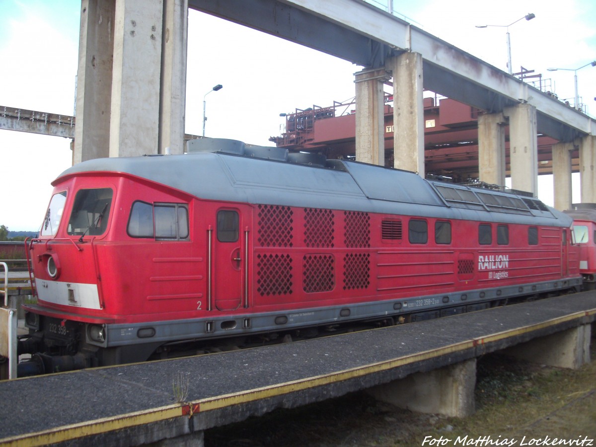 232 358-2 abgestellt in Mukran am 23.8.14