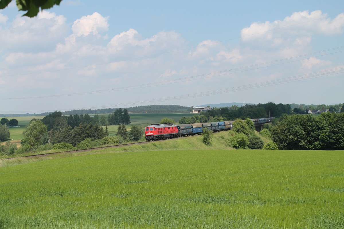 232 359-0 zieht beim Seußener Viadukt den 47390 Polenkohle XTCH - Regensburg. 12.06.15