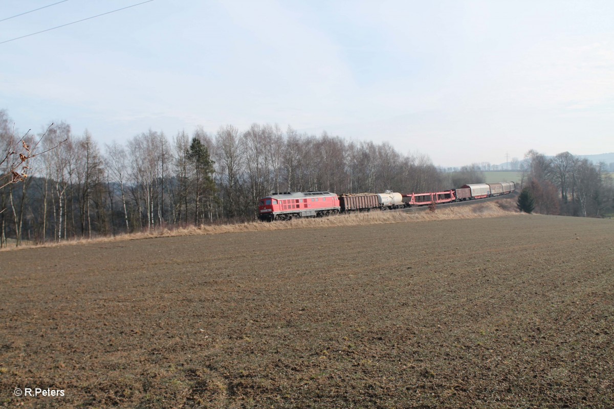 232 359 mit dem 45362 XTCH - NMR bei Haag kurz vor Marktredwitz. 08.03.15