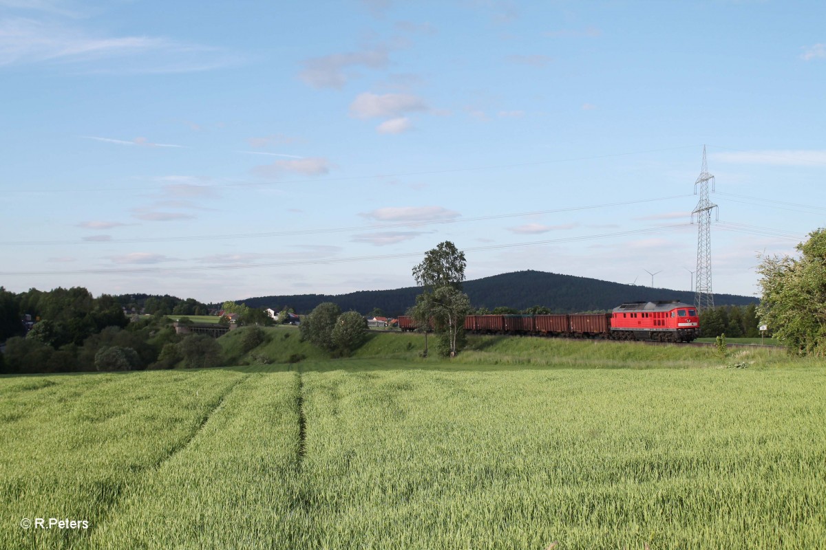 232 388 mit dem sehr kurzen 45366 kurz hinter dem Seußener Viadukt. 02.06.15