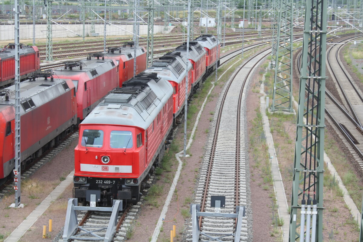 232 469 in der Abstellung am Bw Halle G am 13.6.21