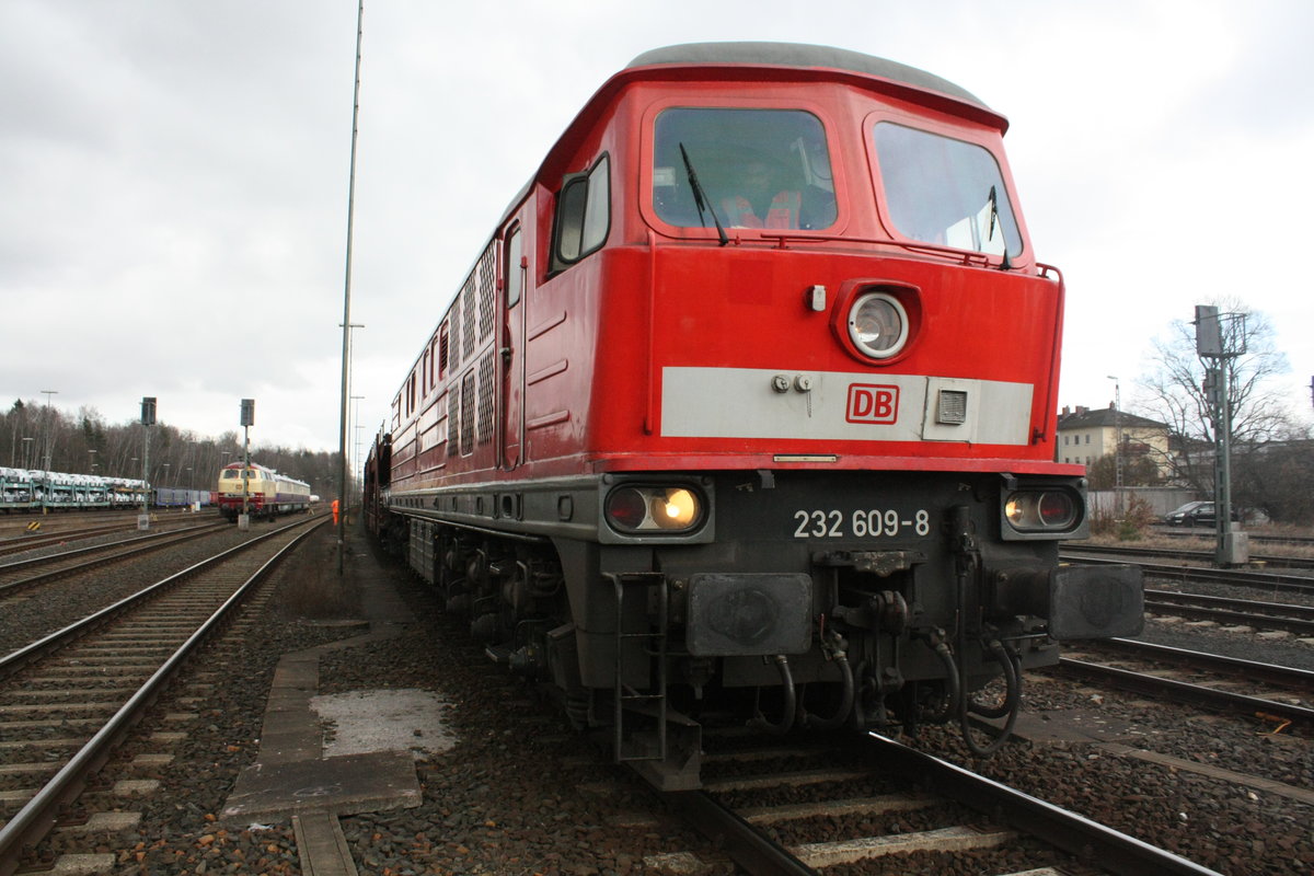 232 609 im Bahnhof Marktredwitz am 22.3.21