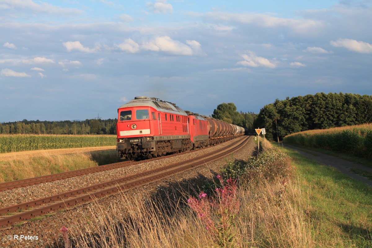 232 669-2 mit 189 019 und 51750 Nürnberg - Leipzig Engelsdorf bei Oberteich. 19.08.14