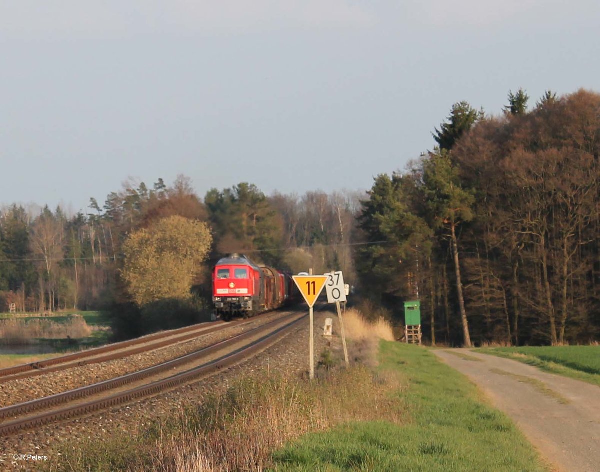 232 703-9 zieht bei Oberteich den 51717 Nürnberg - Leipzig Engelsdorf Frankenwald Umleiter. 12.04.16