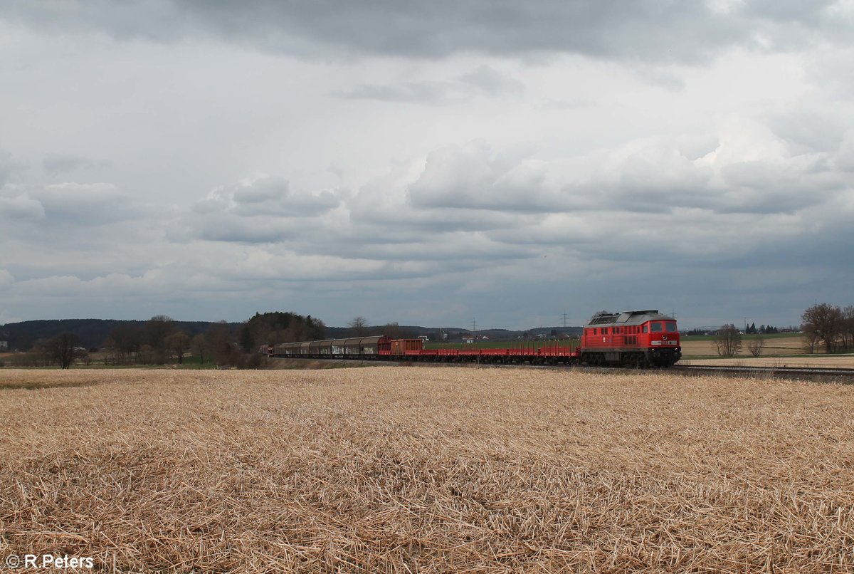 232 703 zog am 14.03.20 den EZ 51819 Rumänien Shuttel ab Schwandorf bis Regensburg wo dann eine E-Lok von Lokomotion den Zug übernahm, aufgenommen zwischen Regenstauf und Regensburg.