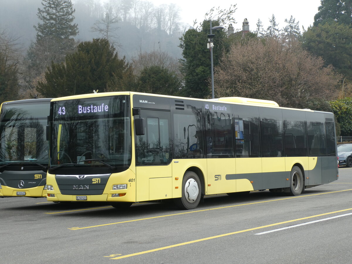 (232'025) - STI Thun - Nr. 401/BE 849'401 - MAN am 15. Januar 2022 bei der Schifflndte Thun