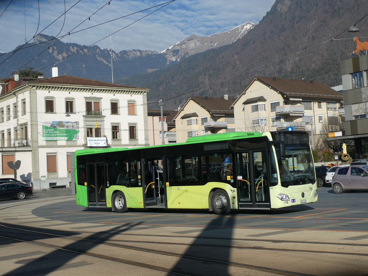 (232'469) - TPC Aigle - Nr. 455/VS 344'199 - Mercedes (ex Ledermair, A-Schwaz) am 29. Januar 2022 beim Bahnhof Aigle