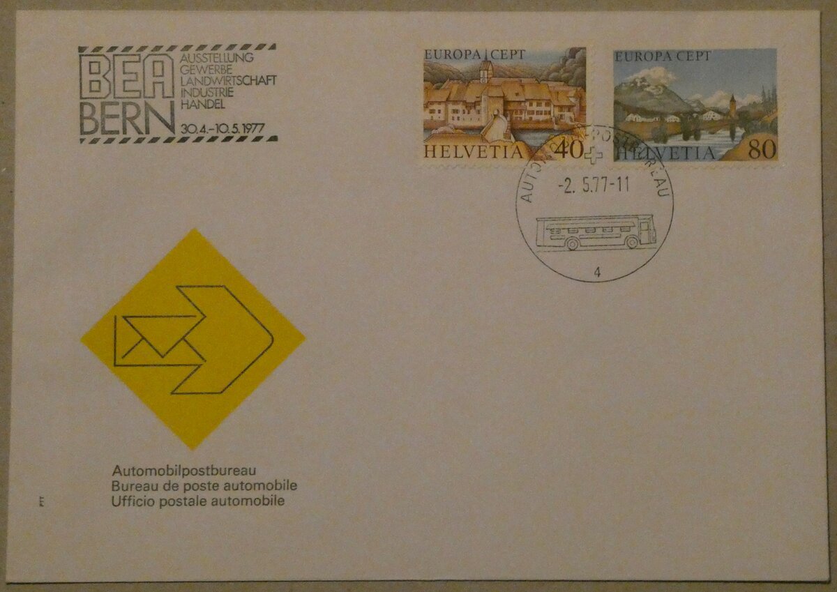 (232'618) - PTT-Briefumschlag vom 2. Mai 1977 am 2. Februar 2022 in Thun