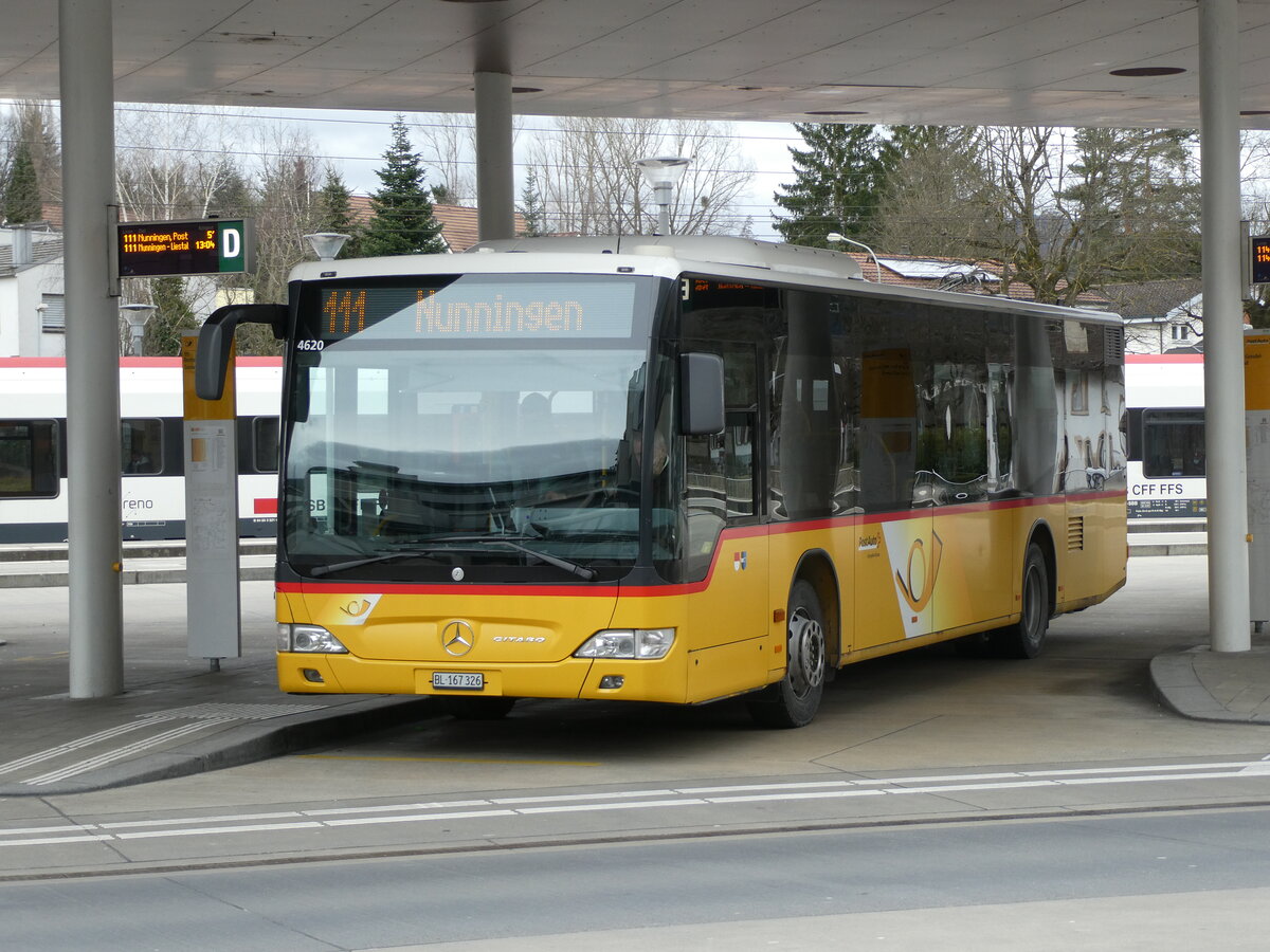 (232'689) - PostAuto Nordschweiz - BL 167'326 - Mercedes am 6. Februar 2022 beim Bahnhof Laufen