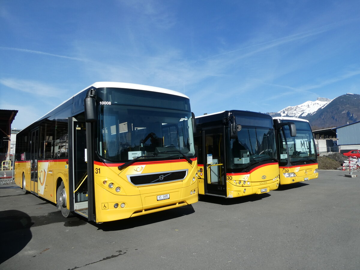 (232'779) - MOB Montreux - Nr. 31/VS 1685 - Volvo (ex Vorfhrfahrzeug) am 12. Februar 2022 in Collombey, Garage TPC