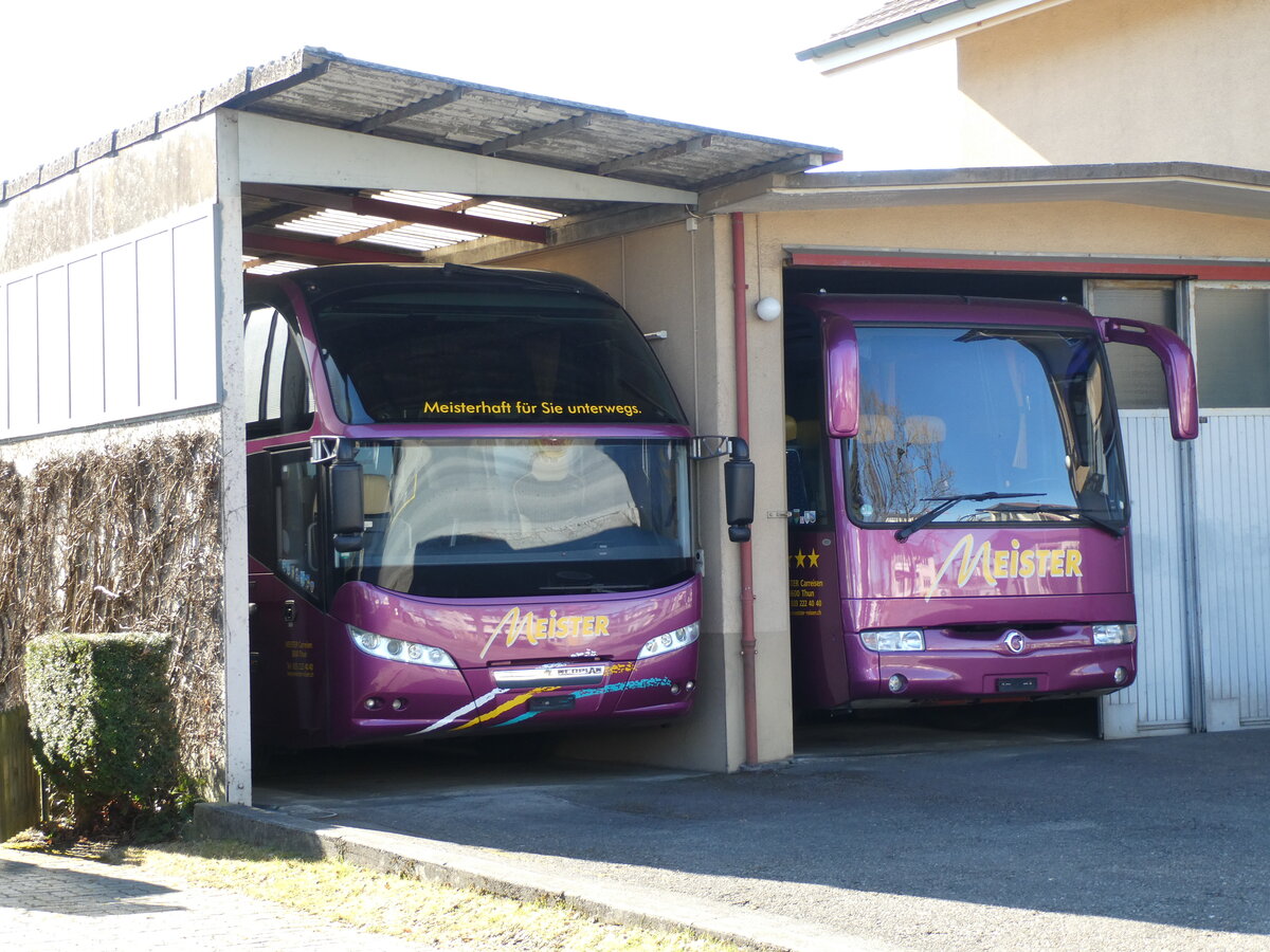 (232'819) - Meister, Thun - Neoplan und Irisbus am 13. Februar 2022 in Thun, Garage (Teilaufnahmen)