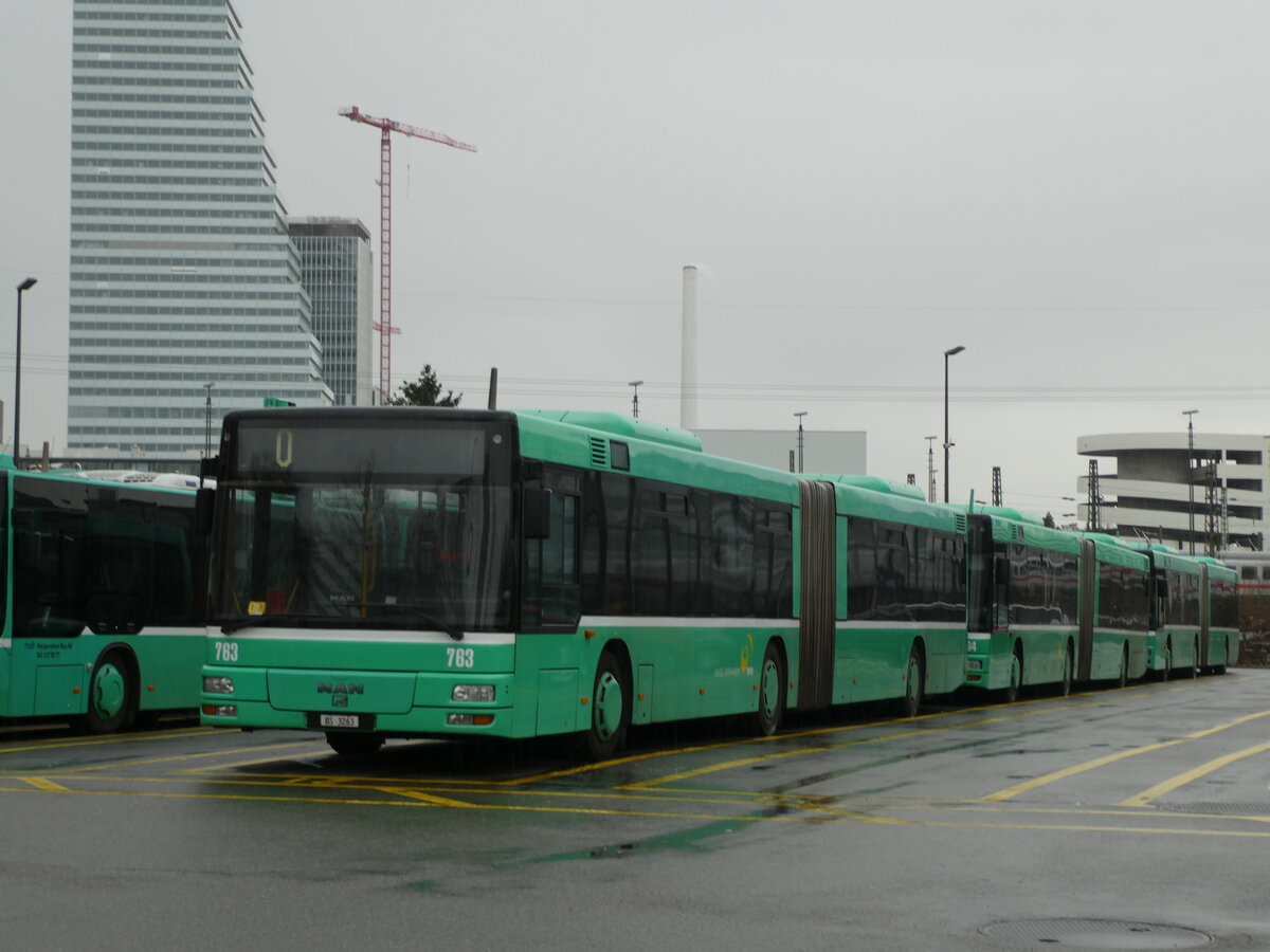 (232'914) - BVB Basel - Nr. 763/BS 3263 - MAN am 14. Februar 2022 in Basel Garage Rankstrasse