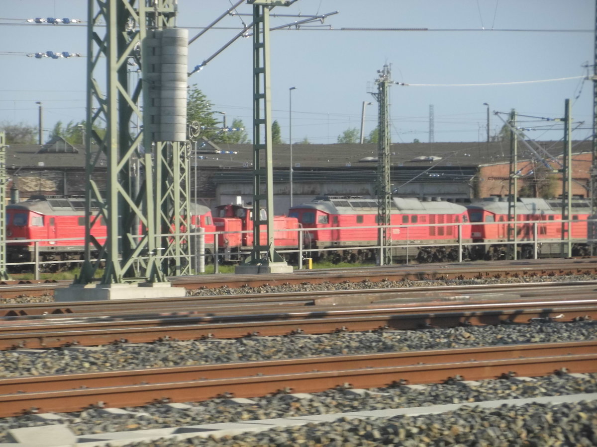 232er und 233er und eine 363er abgestellt am Bw Halle G am 11.5.17