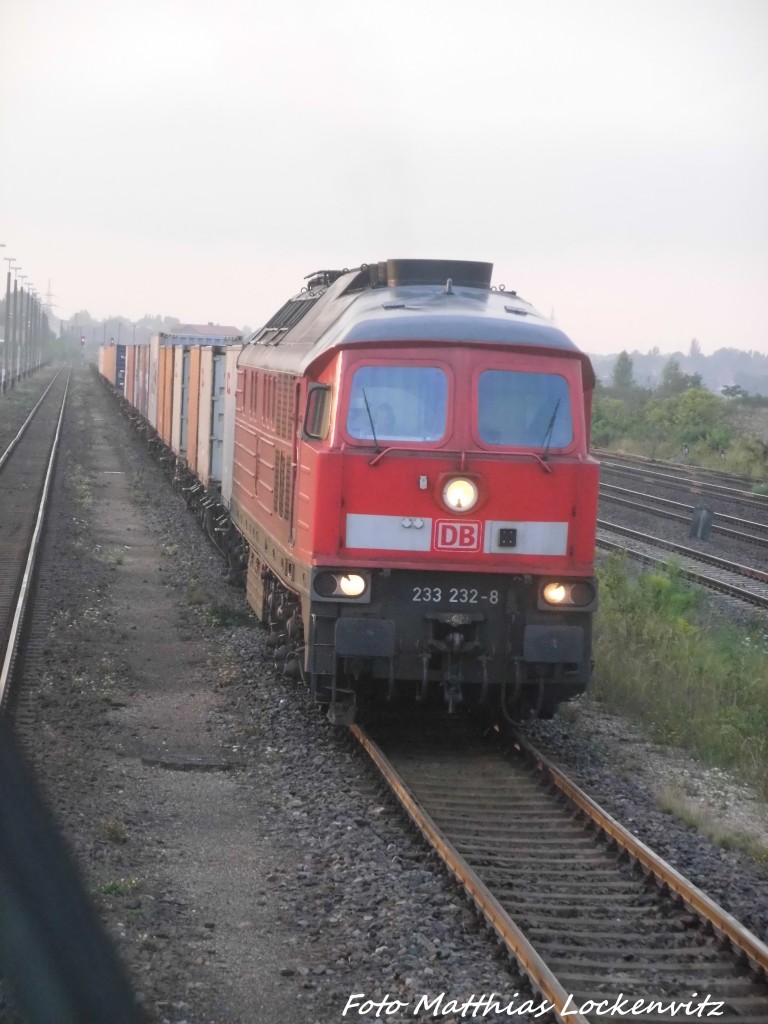 233 232 mit einem Gterzug in Baalberge am 3.9.15