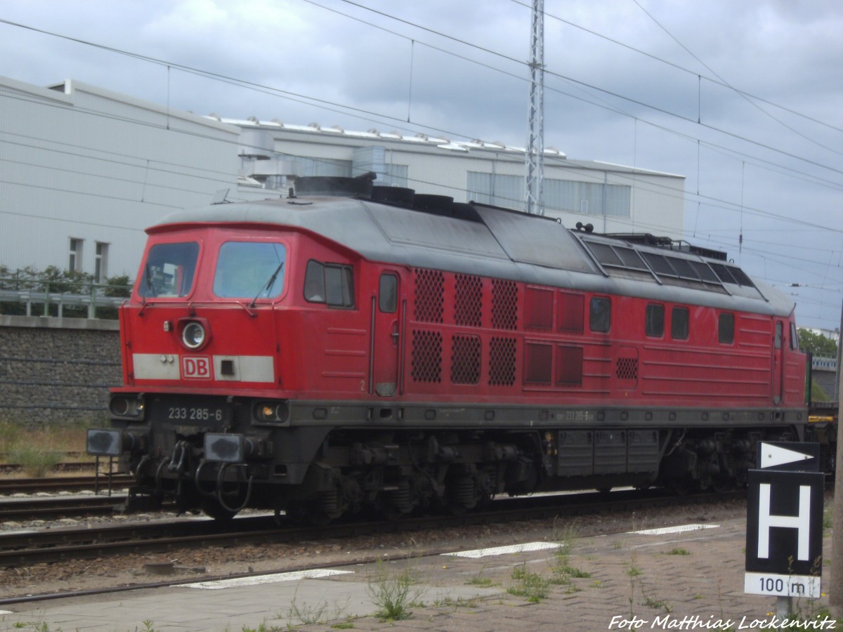 233 285-6 kurz vor der Weiterfahrt im Bahnhof Waren (Mritz) am 16.6.14