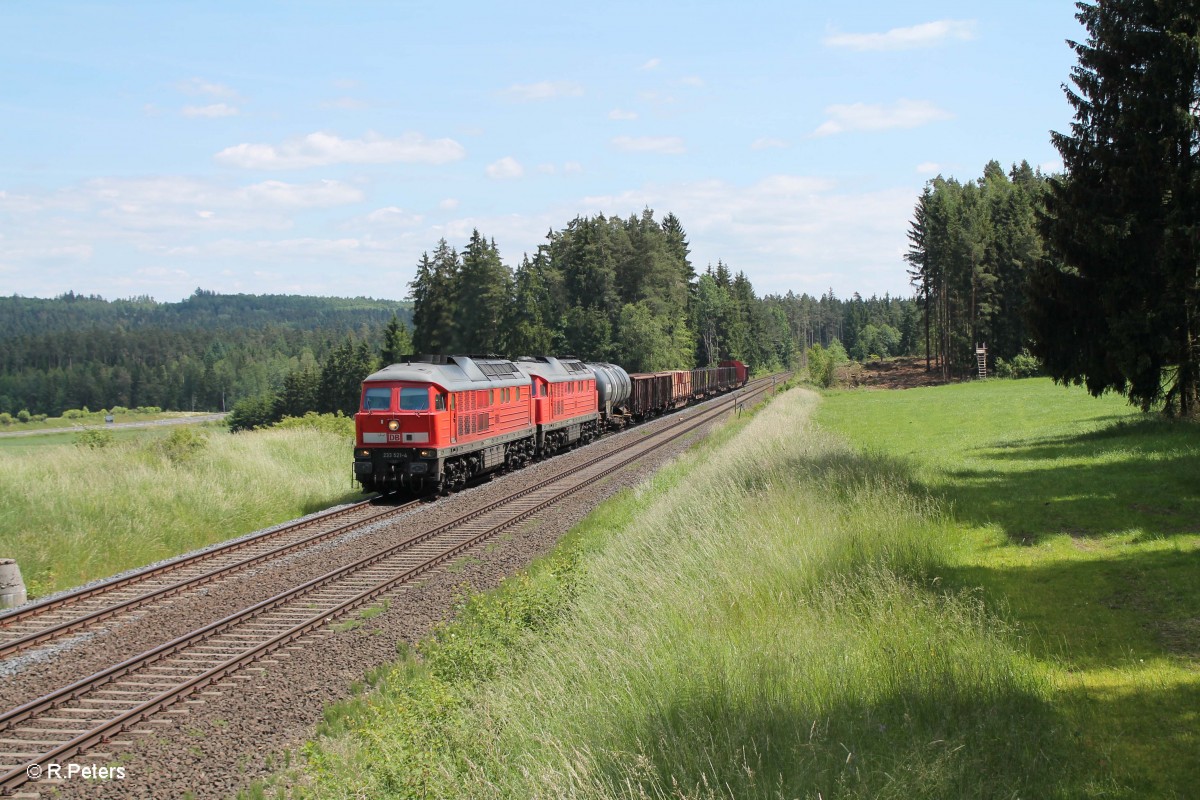 233 521-4 und 232 280 mit dem 45365 NNT - XTCH kurz vor Pechbrunn. 17.06.15