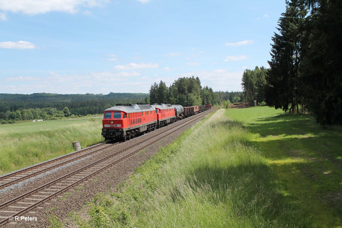 233 521-4 und 232 280 mit dem 45365 NNT - XTCH kurz vor Pechbrunn. 17.06.15