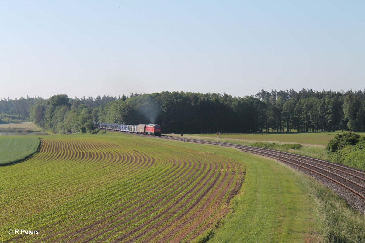 233 636-0 müht sich ein klein wenig die Steigung rauf bei Oberteich mit dem 45367 NNR - XTCH. 05.06.15