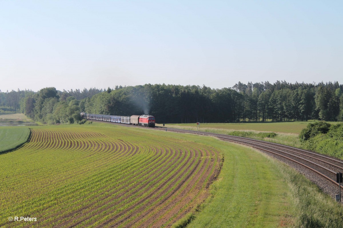 233 636-0 müht sich ein klein wenig die Steigung rauf bei Oberteich mit dem 45367 NNR - XTCH. 05.06.15