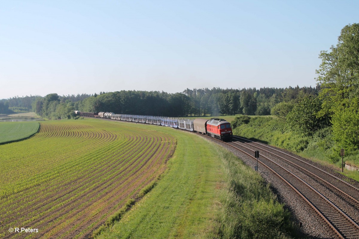 233 636-0 müht sich ein klein wenig die Steigung rauf bei Oberteich mit dem 45367 NNR - XTCH. 05.06.15